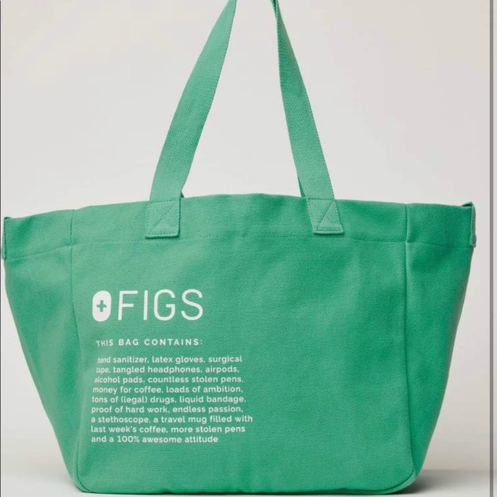 Surgical green figs tote bag